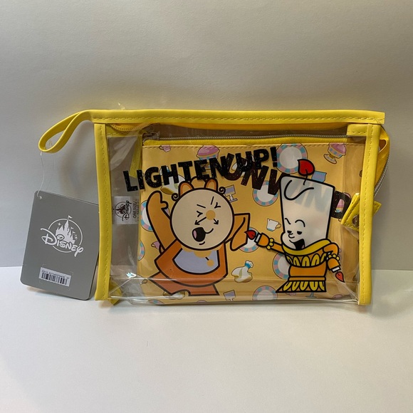 Disney Handbags - Disney Beauty And The Beast Lumiere And Cogsworth Pouch Makeup Bag Set New